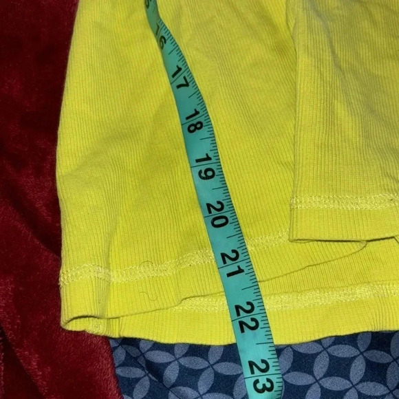 DKNY jeans Neon Lemon green long sleeve knit V-neck top Sz L - Picture 9 of 12